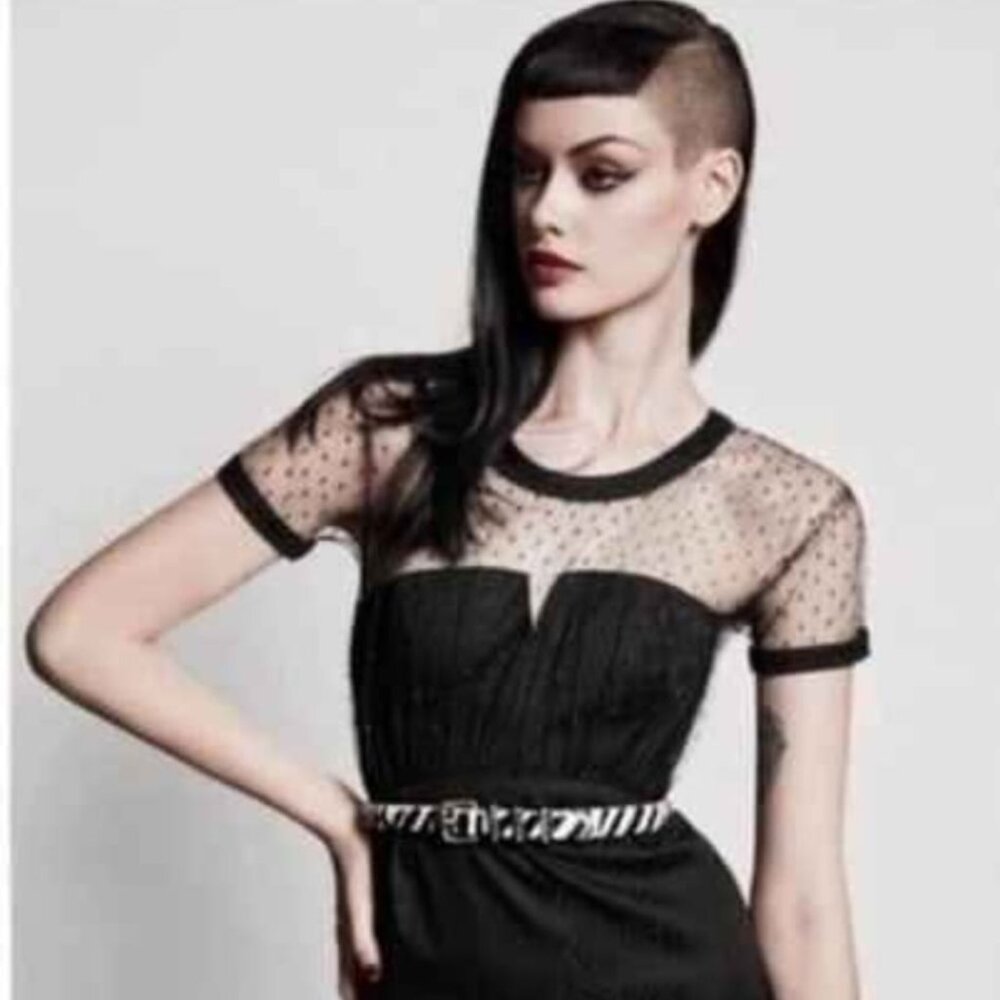 Kooples Mesh Overlay Bustier Top